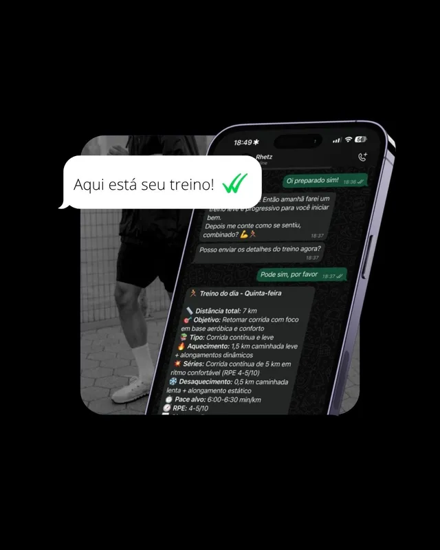 Treino do dia no WhatsApp do Rhetz